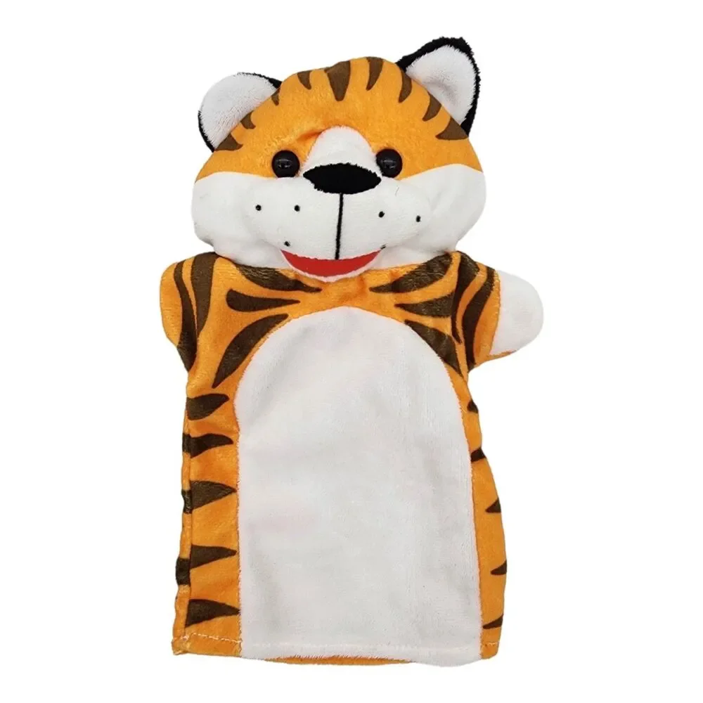 Melissa & Doug Tiger Hand Puppet Plush Stuffed Animal Toy 9 Inch Pretend Play